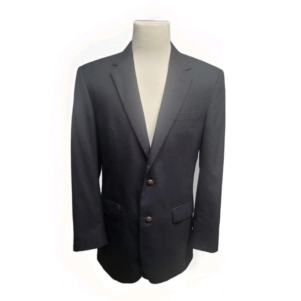 Jos A Bank 100% Wool Navy 2 Button Traditional Fit Blazer Sport Coat 41L